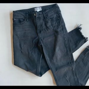 EVIDNT Dark Gray Distressed Jeans
